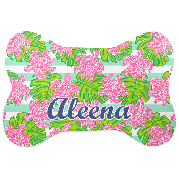 Custom Preppy Bone Shaped Dog Food Mat (Large) (Personalized)