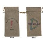 Preppy Large Burlap Gift Bag - Front & Back (Personalized)