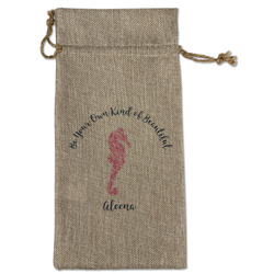 Preppy Large Burlap Gift Bag - Front (Personalized)