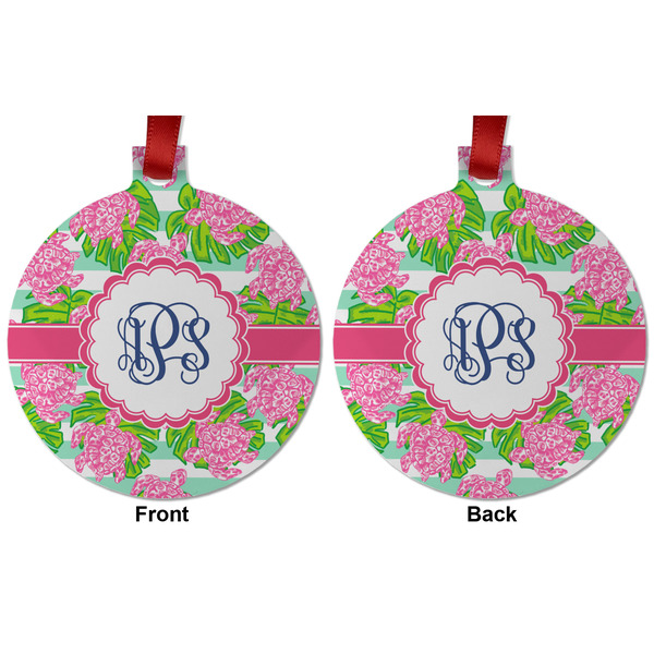 Preppy Metal Ball Ornament - Front and Back