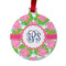 Preppy Metal Ball Ornament - Double Sided w/ Monogram