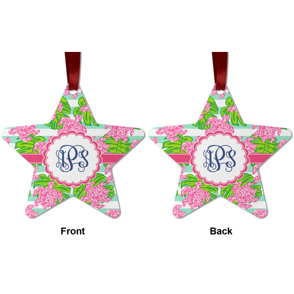 Preppy Metal Star Ornament - Front and Back