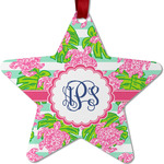 Preppy Metal Star Ornament - Double Sided w/ Monogram
