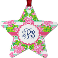 Preppy Metal Star Ornament - Double Sided w/ Monogram