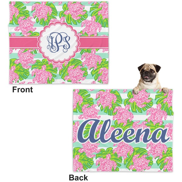 Preppy Microfleece Dog Blanket - Large- Front & Back