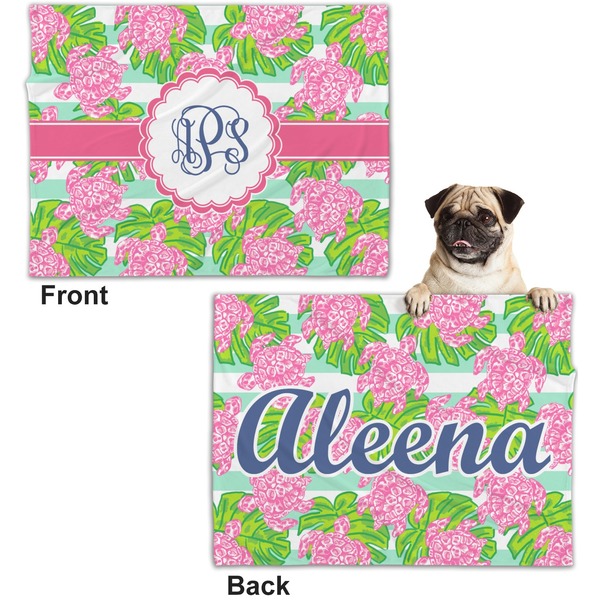Preppy Microfleece Dog Blanket - Regular - Front & Back