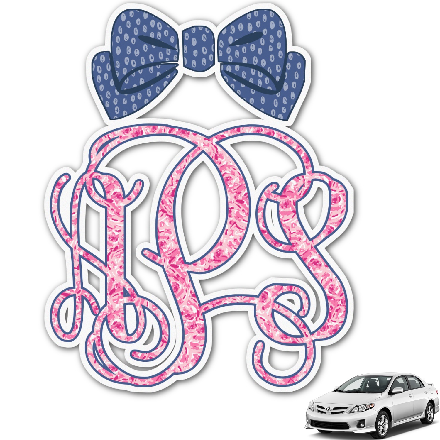 Download Preppy Monogram Car Decal Personalized Youcustomizeit