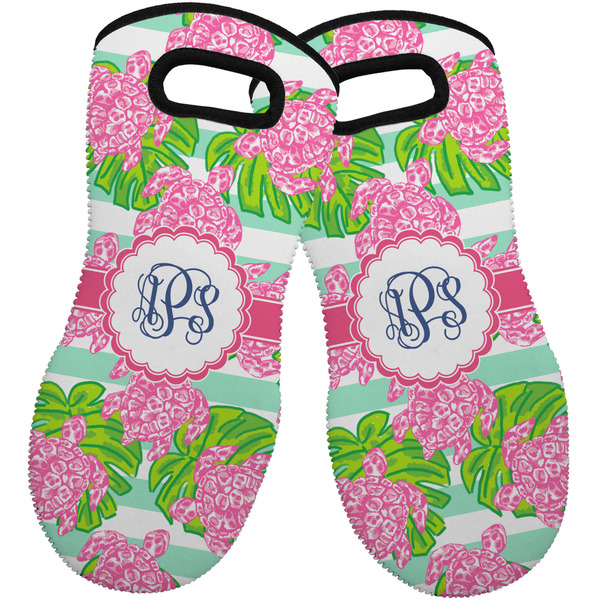 Preppy Neoprene Oven Mitt -Set of 2 - Front