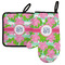 Preppy Left Oven Mitt & Pot Holder Set w/ Monogram