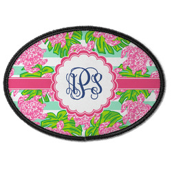 Preppy Iron On Oval Patch w/ Monogram