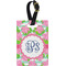 Preppy Plastic Luggage Tag - Rectangular w/ Monogram