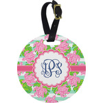Preppy Plastic Luggage Tag - Round (Personalized)