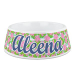 Preppy Plastic Dog Bowl - Medium (Personalized)