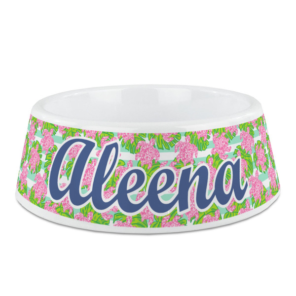 Custom Preppy Plastic Dog Bowl - Medium (Personalized)