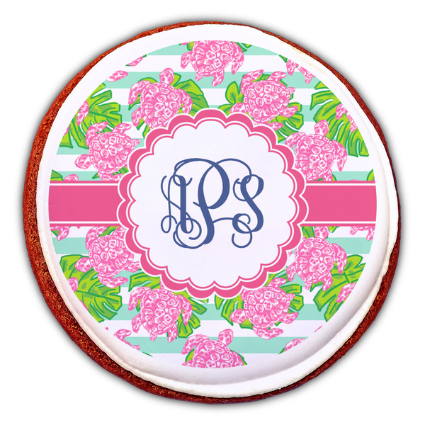 Preppy Printed Icing Circle - Large - On Cookie