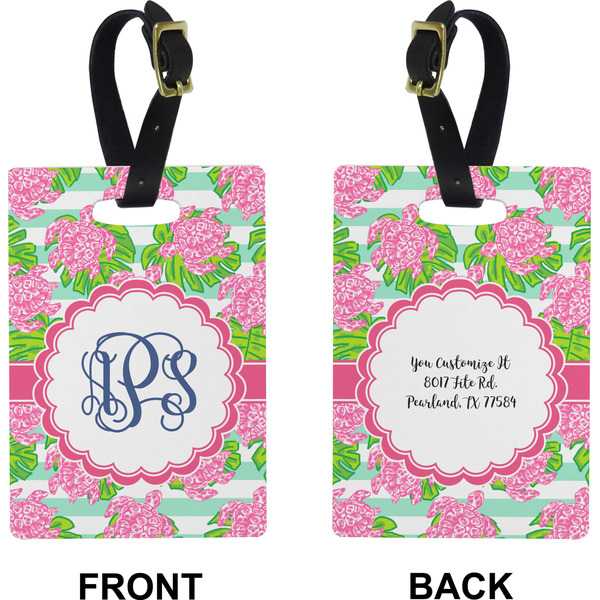 Preppy Rectangle Luggage Tag (Front + Back)