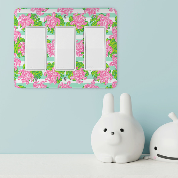 Preppy Rocker Light Switch Covers - Triple - IN CONTEXT