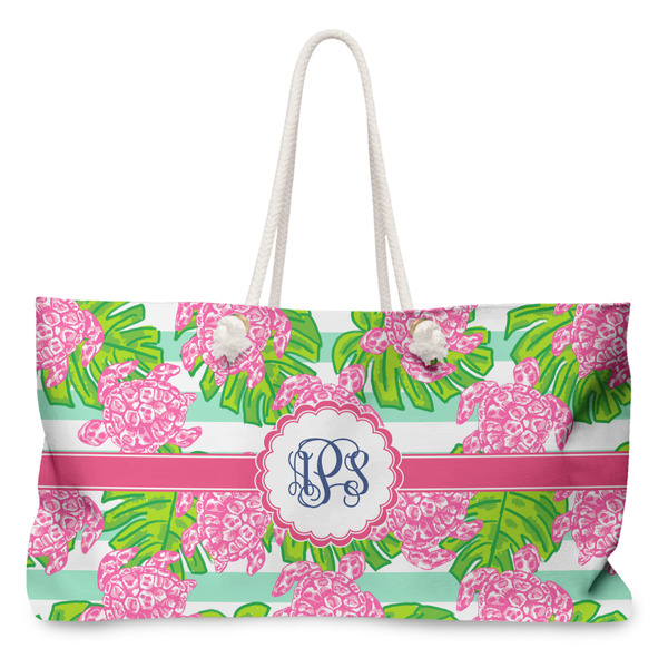 Custom Preppy Large Tote Bag with Rope Handles (Personalized)