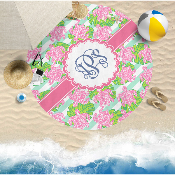 Preppy Round Beach Towel Lifestyle