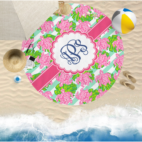 Preppy Round Beach Towel Lifestyle