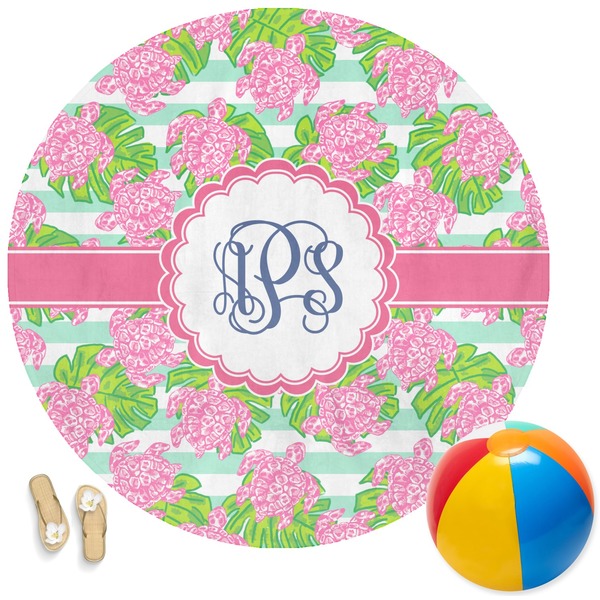 Custom Preppy Round Beach Towel (Personalized)
