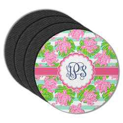 Preppy Round Rubber Backed Coasters - Set of 4 (Personalized)