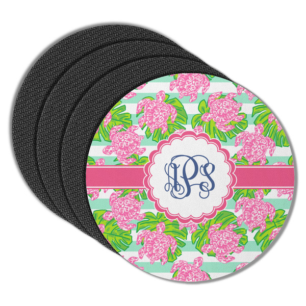 Custom Preppy Round Rubber Backed Coasters - Set of 4 (Personalized)