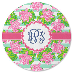 Preppy Round Rubber Backed Coaster (Personalized)
