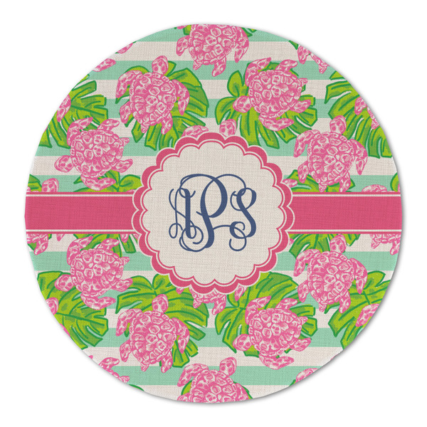 Preppy Round Linen Placemats - FRONT (Double Sided)