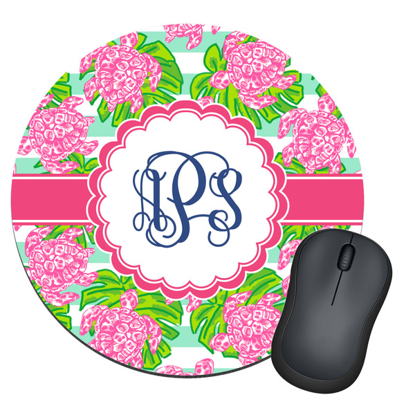 Custom Preppy Round Mouse Pad (Personalized)