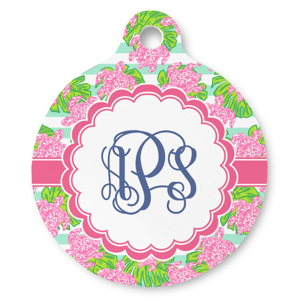 Custom Preppy Round Pet ID Tag - Large (Personalized)