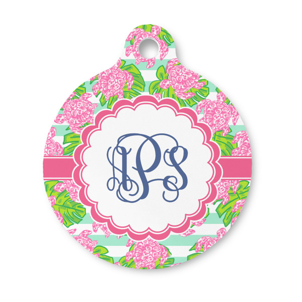 Custom Preppy Round Pet ID Tag - Small (Personalized)