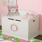 Preppy Round Wall Decal on Toy Chest