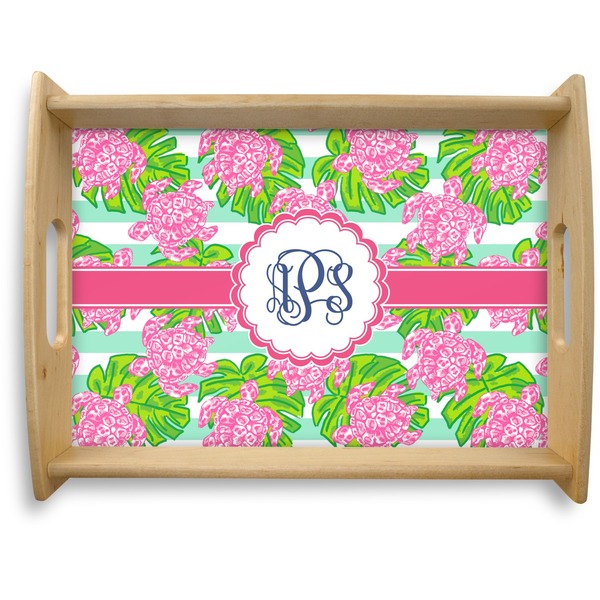 Custom Preppy Natural Wooden Tray - Large (Personalized)