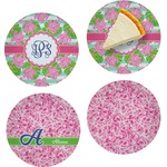 Preppy Set of 4 Glass Appetizer / Dessert Plate 8" (Personalized)