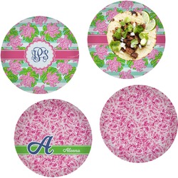 Preppy Set of 4 Glass Lunch / Dinner Plate 10" (Personalized)