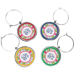 Preppy Wine Charms (Set of 4) (Personalized)