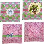 Preppy Set of 4 Glass Square Lunch / Dinner Plate 9.5" (Personalized)