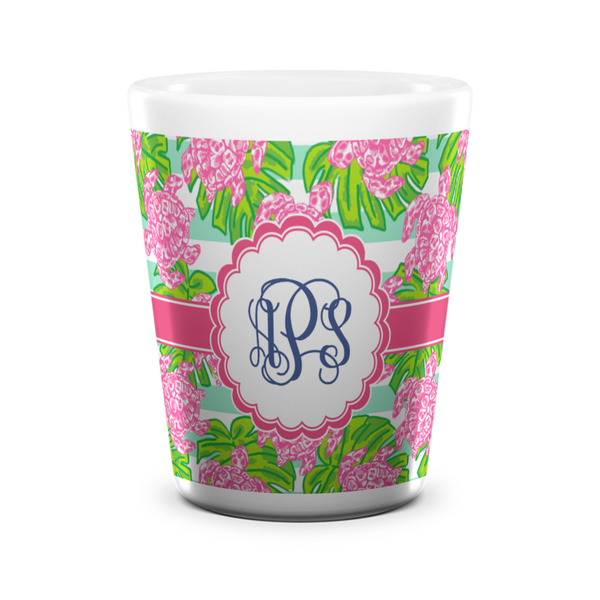 Custom Preppy Ceramic Shot Glass - 1.5 oz - White - Set of 4 (Personalized)