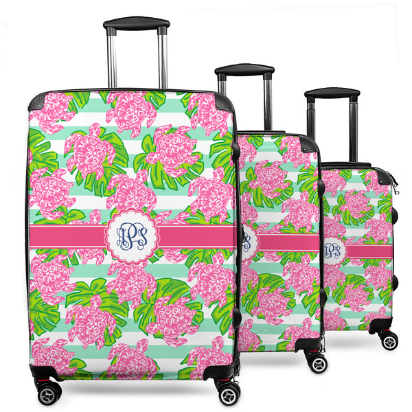 Custom Preppy 3 Piece Luggage Set - 20" Carry On, 24" Medium Checked, 28" Large Checked (Personalized)