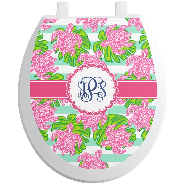 Custom Preppy Toilet Seat Decal - Round (Personalized)