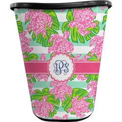 Preppy Waste Basket - Single Sided (Black) (Personalized)