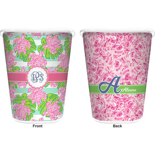 Preppy Trash Can White - Front and Back - Apvl