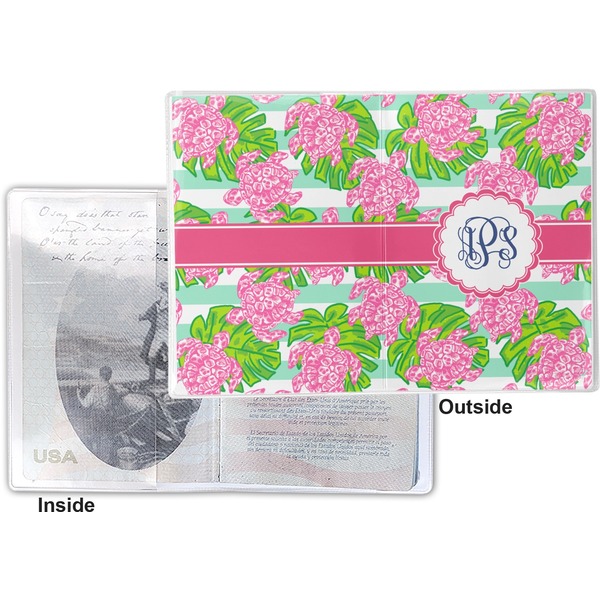 Preppy Vinyl Passport Holder - Flat Front and Back
