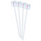 Preppy White Plastic Stir Stick - Double Sided - Square - Front