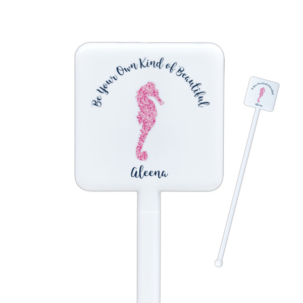 Custom Preppy Square Plastic Stir Sticks (Personalized)