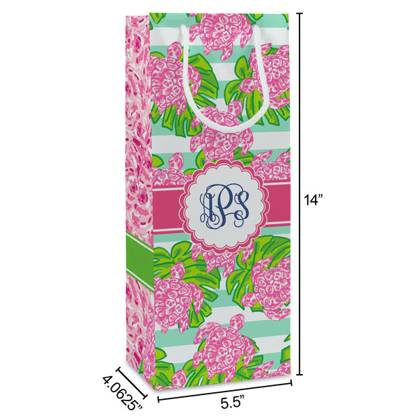 Preppy Wine Gift Bag - Dimensions