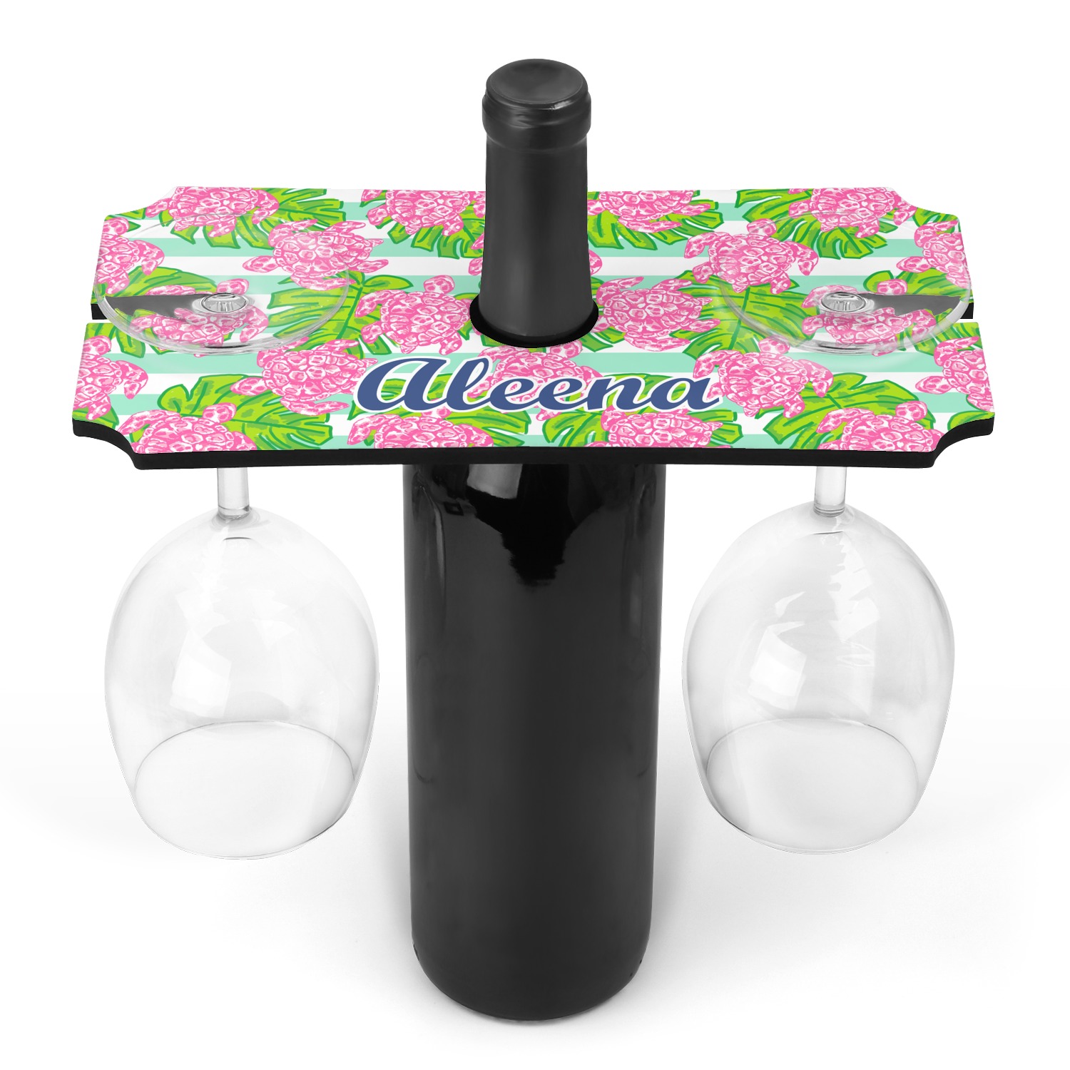 Custom Preppy Wine Bottle & Glass Holder (Personalized) YouCustomizeIt
