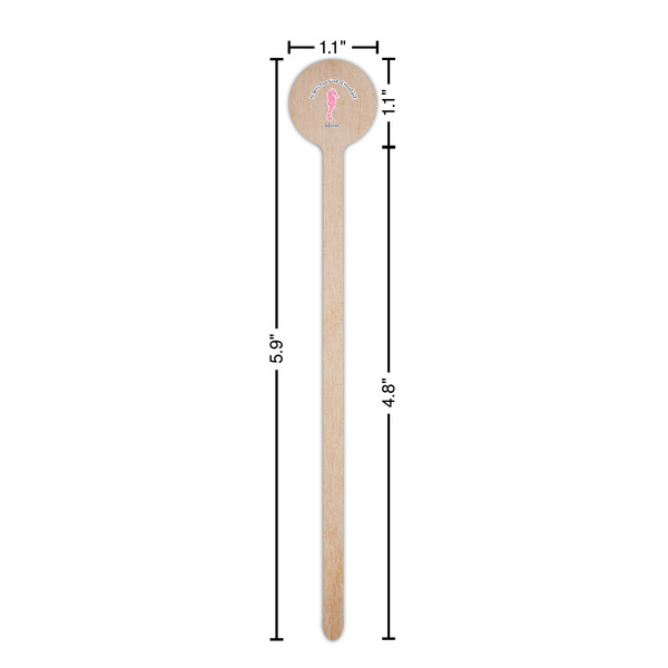 Preppy Wooden 6" Stir Stick - Round - Dimensions