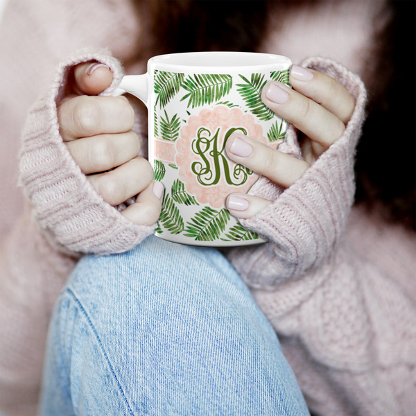 Tropical Leaves 11oz Coffee Mug - LIFESTYLE